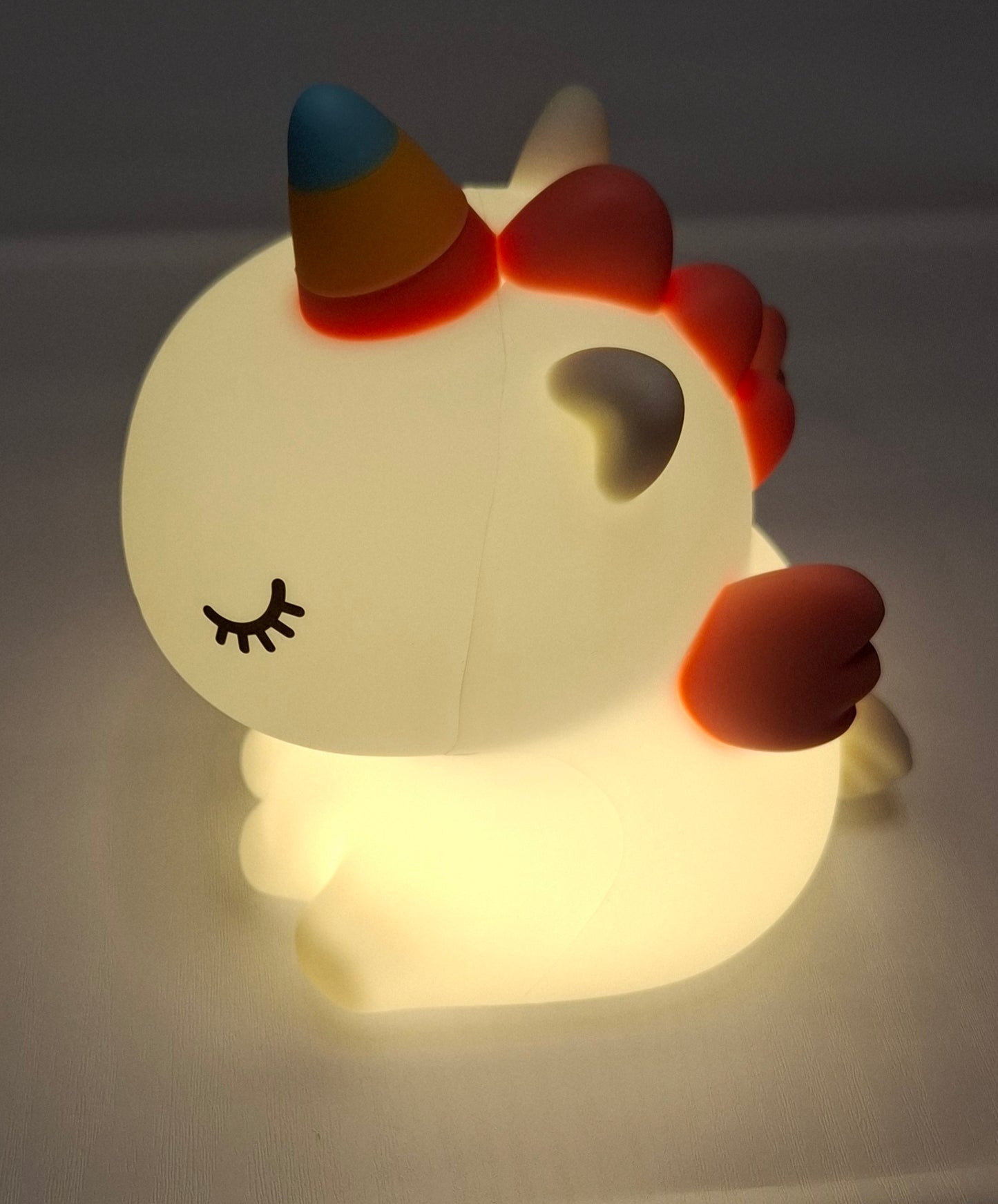 Cartoon Unicorn Night Lamp Soft Silicone Pat Light Warm Light Eye Protection Night Reading Lamp Desktop Kid's Room Decoration
