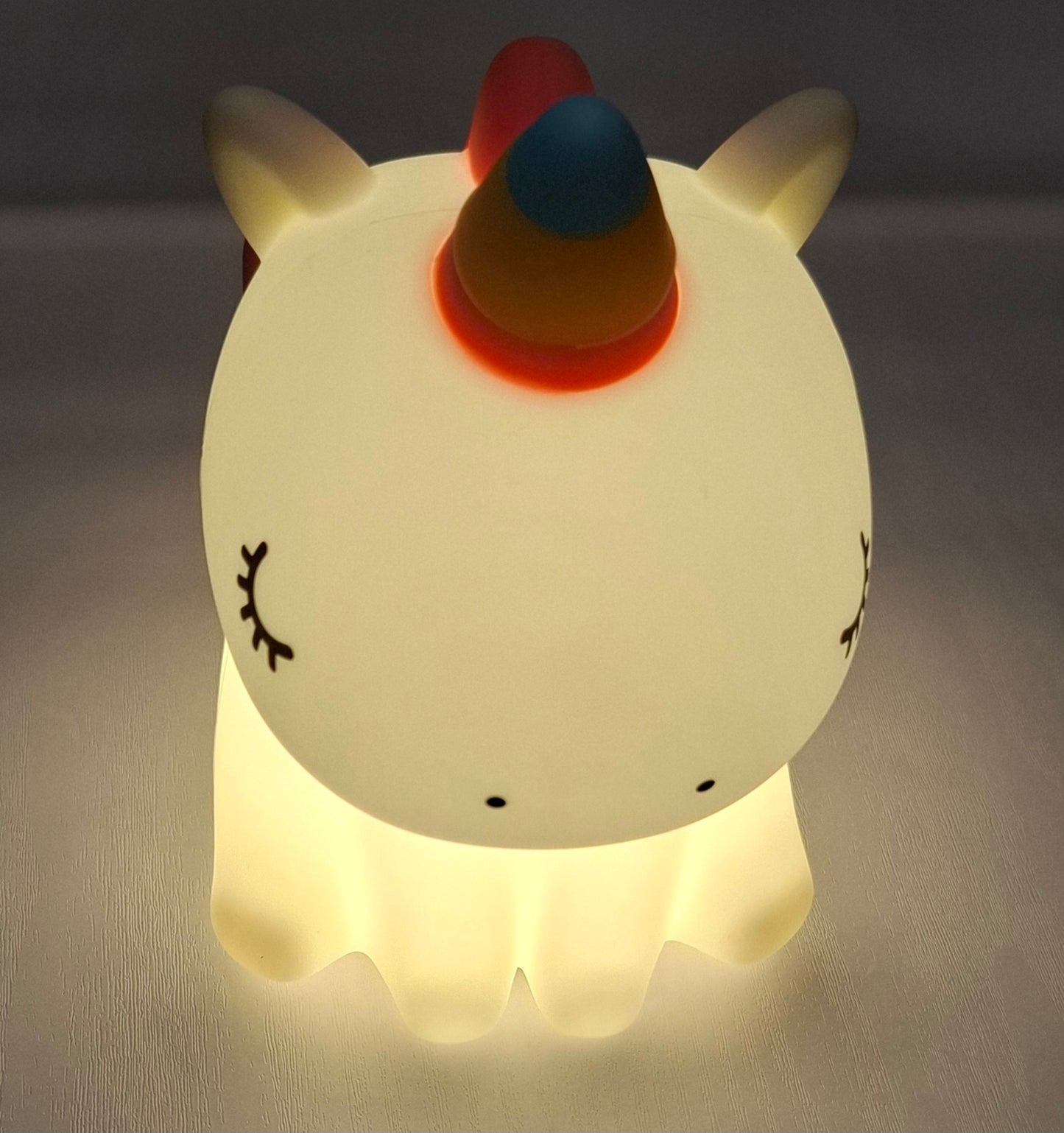 Cartoon Unicorn Night Lamp Soft Silicone Pat Light Warm Light Eye Protection Night Reading Lamp Desktop Kid's Room Decoration