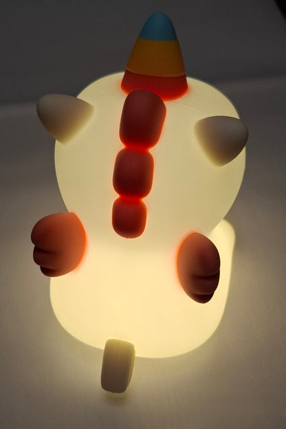 Cartoon Unicorn Night Lamp Soft Silicone Pat Light Warm Light Eye Protection Night Reading Lamp Desktop Kid's Room Decoration