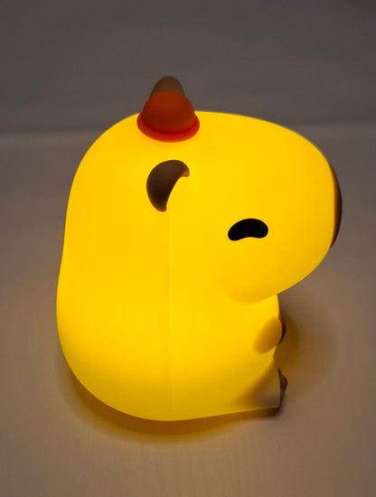 Cute Capybara Night Light Children's Silicone Nightlight Gift USB Rechargeable Animal Touch Bedside Sleep Lamp Decoration
