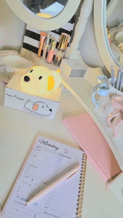 Puppy Lamp Silicone Dog LED Night Lights Touch Sensor Colors USB Rechargeable Bedside Mood Light for Children Baby Toy Gift