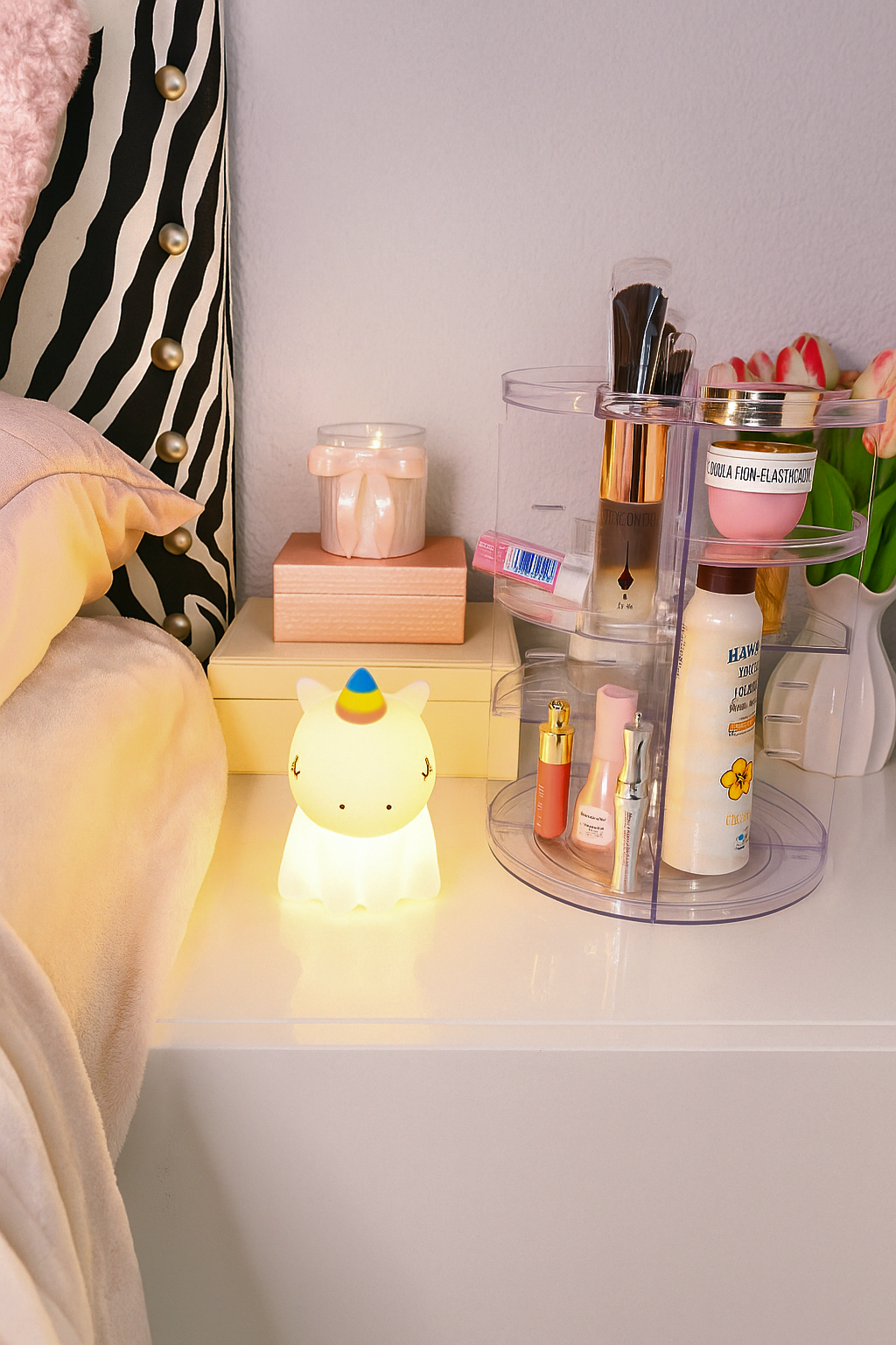 Cartoon Unicorn Night Lamp Soft Silicone Pat Light Warm Light Eye Protection Night Reading Lamp Desktop Kid's Room Decoration